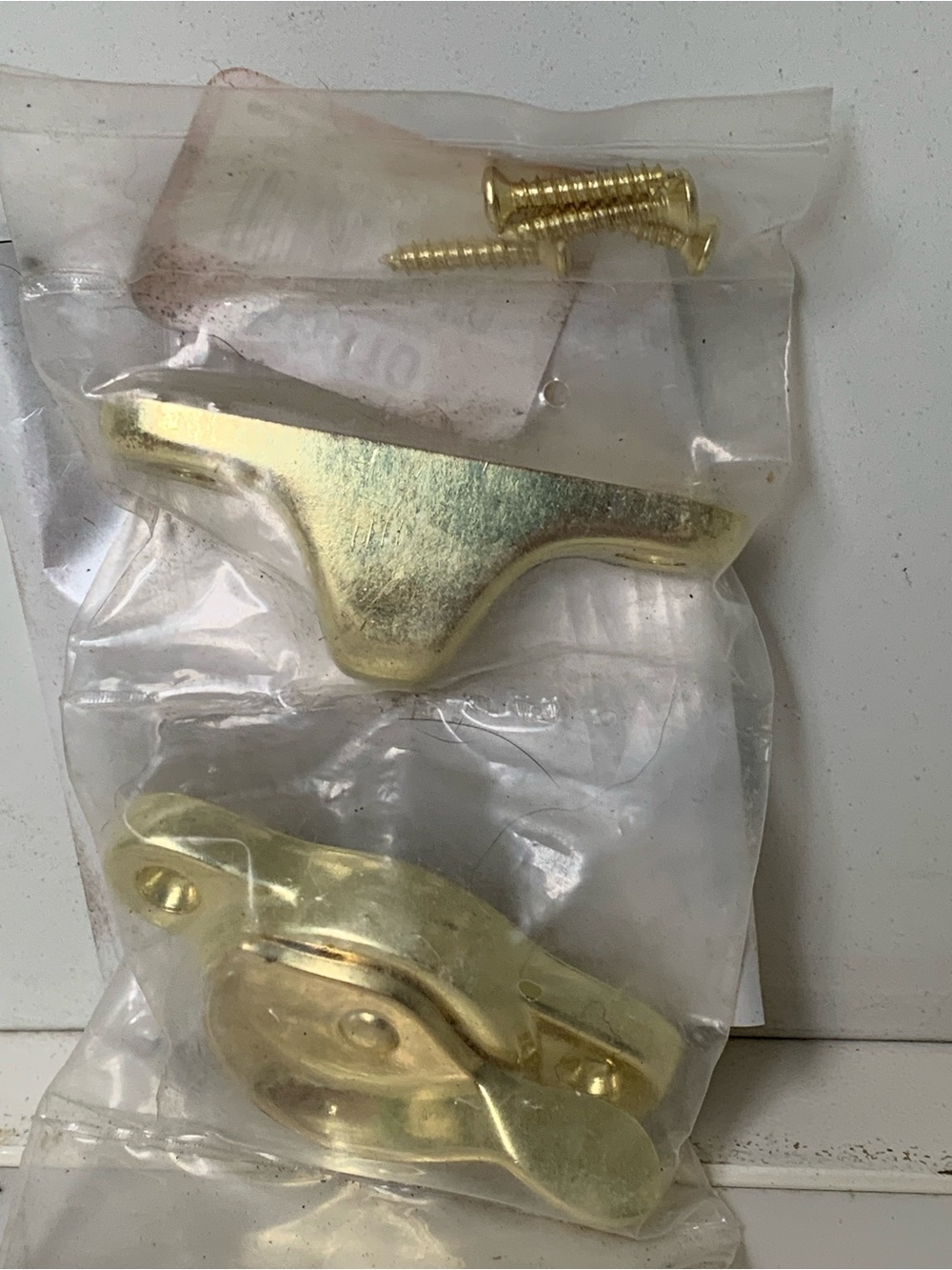Brass Tone Window Sash Lock and Keeper Set - 2 Pieces